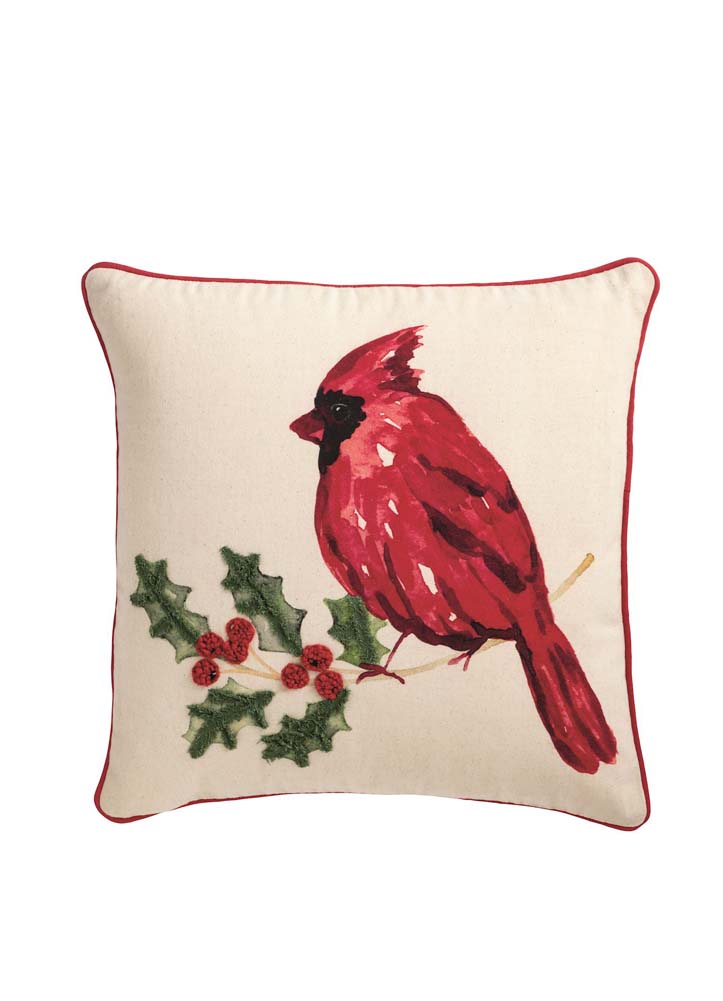 Cardinal Pillow by Mud Pie