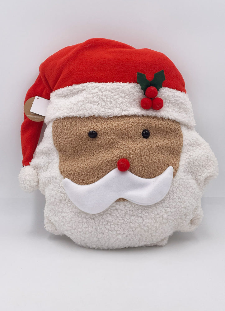 Santa Sherpa Pillow by Mud Pie