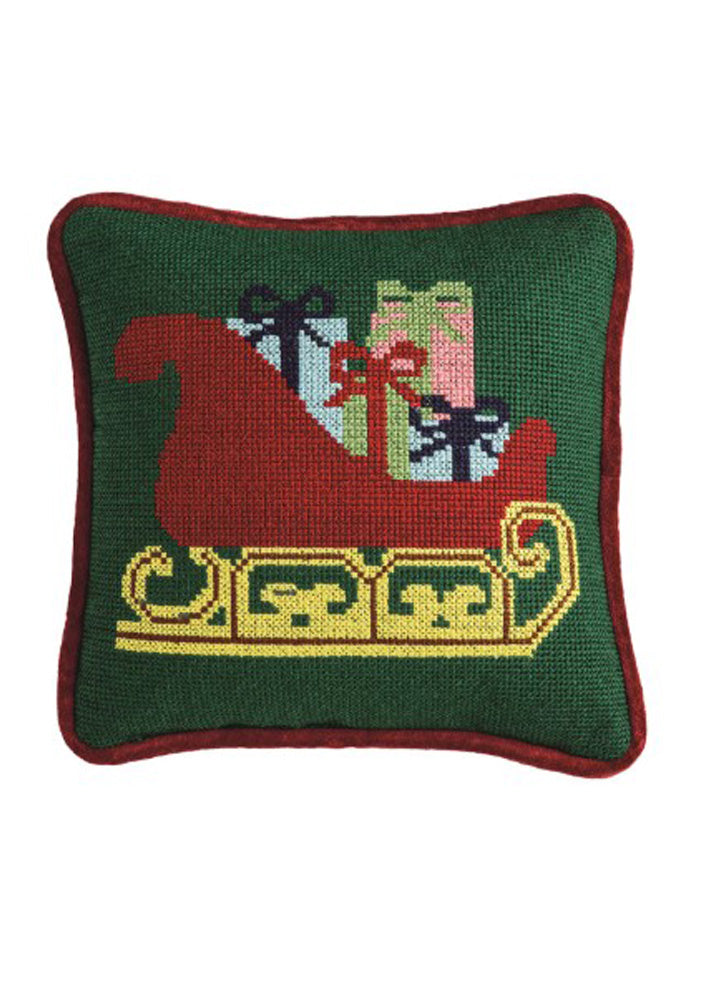 Sleigh Christmas Mini Pillow by Mud Pie