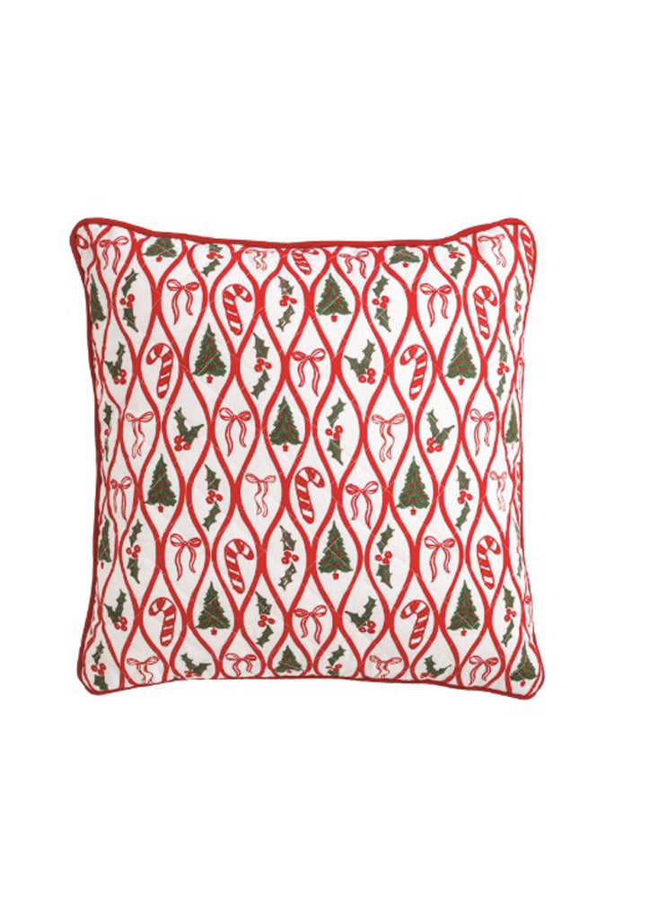 Square Lattice Quilted Pillow by Mud Pie