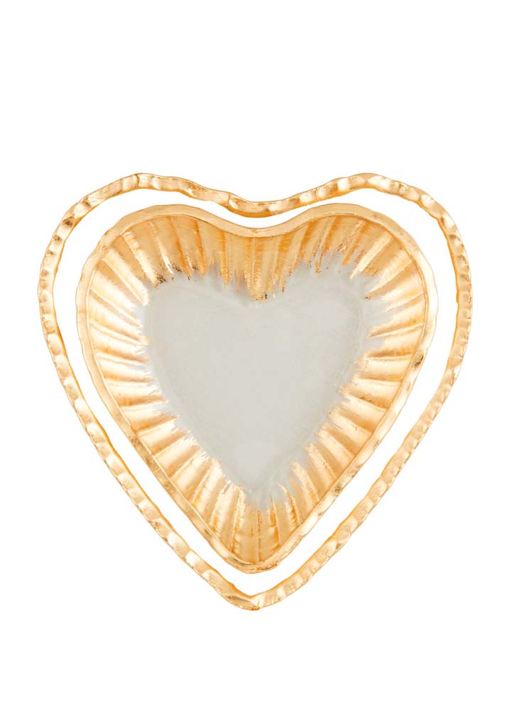 Glass Heart Tidbit Tray by Mud Pie