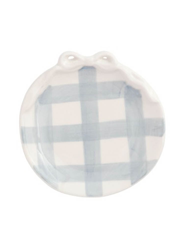 Gingham Bow Ring Dish by Mud Pie