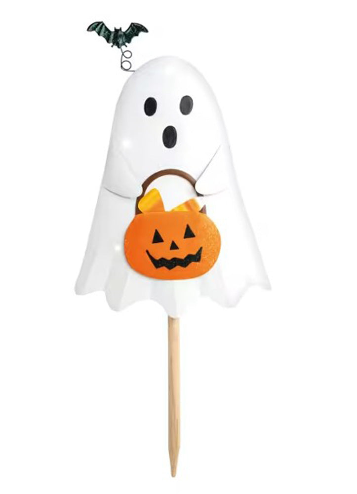 LED Tin Ghost Yard Stake by Mud Pie