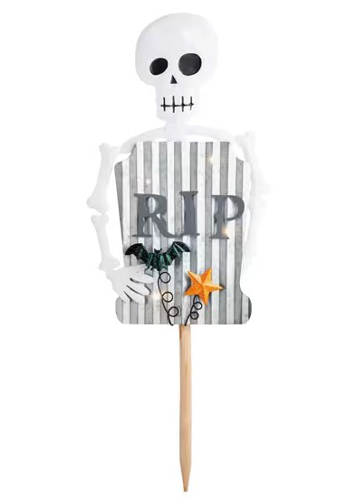 LED Tin Skeleton Yard Stake by Mud Pie
