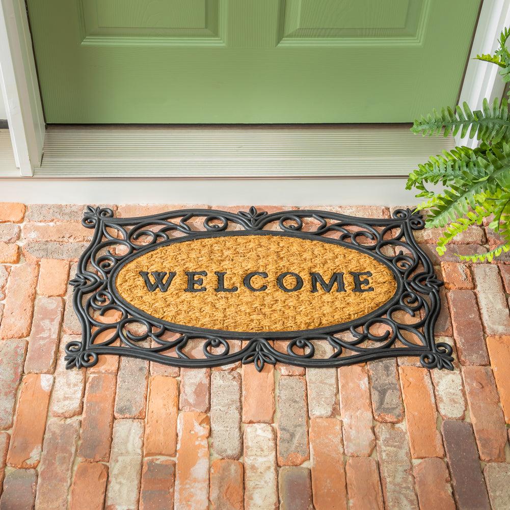 Welcome Coir and Rubber Grate Mat by Evergreen