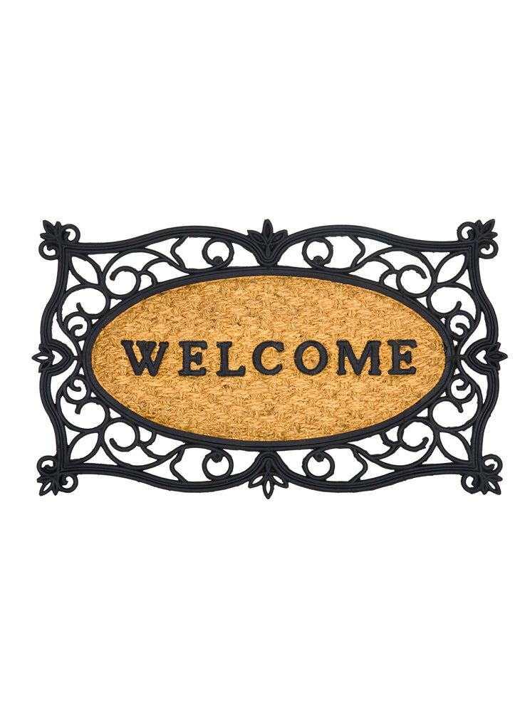 Welcome Coir and Rubber Grate Mat by Evergreen