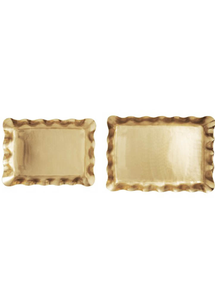 Brass Ruffle Nested Trays by Mud Pie