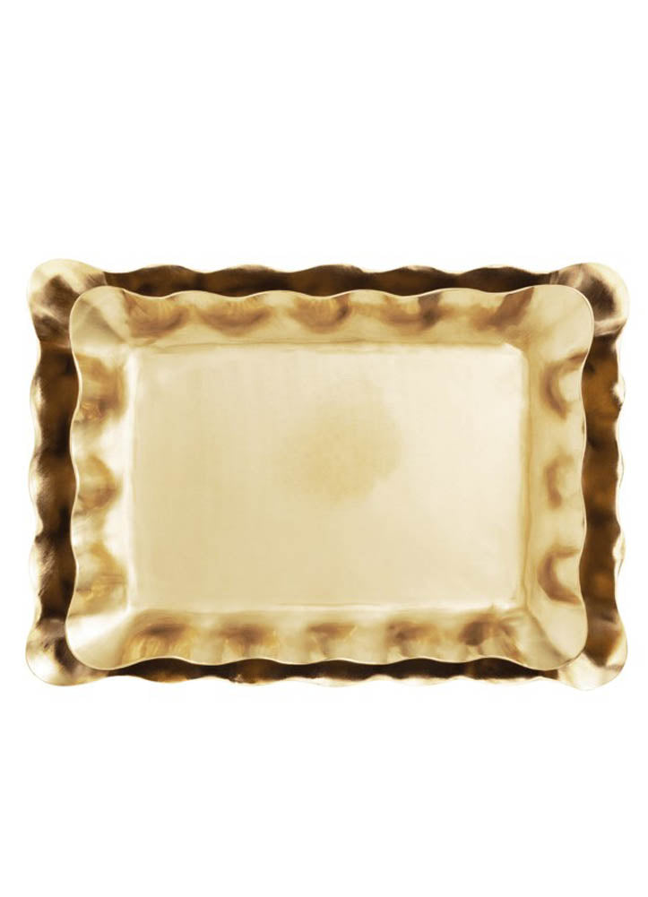 Brass Ruffle Nested Trays by Mud Pie