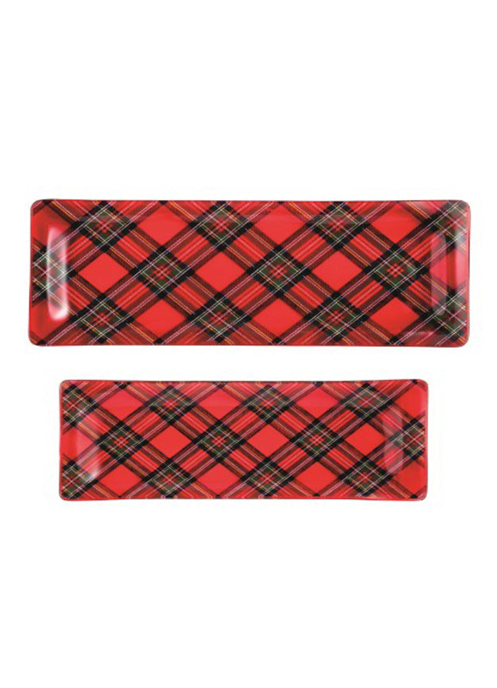 Tartan Glass Nested Trays by Mud Pie