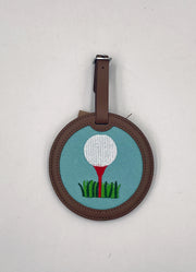 Ball Tee Needlepoint Bag Tag by Mud Pie