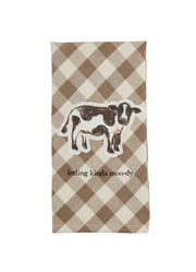 Moo-Dy Canvas Patch Towel by Mud Pie