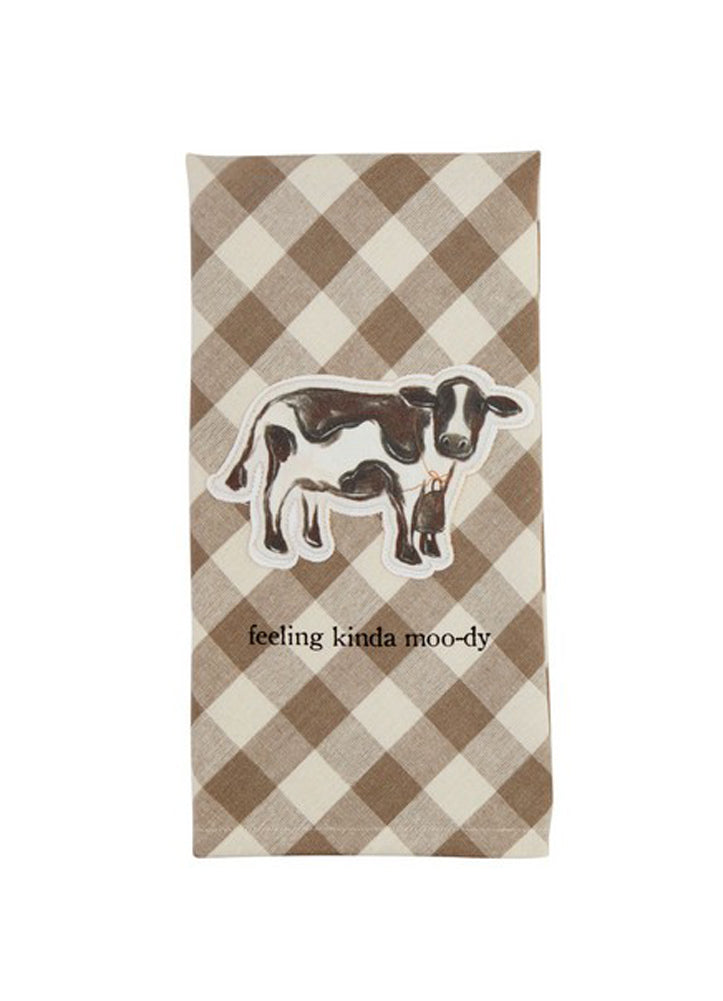 Moo-Dy Canvas Patch Towel by Mud Pie