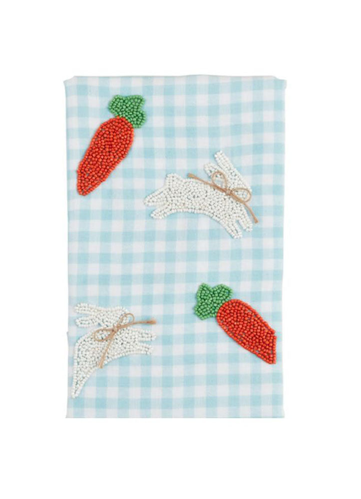 Bunny Carrot Easter Bead Towel by Mud Pie