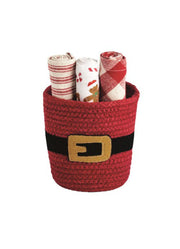 Santa Basket Towel Set by Mud Pie