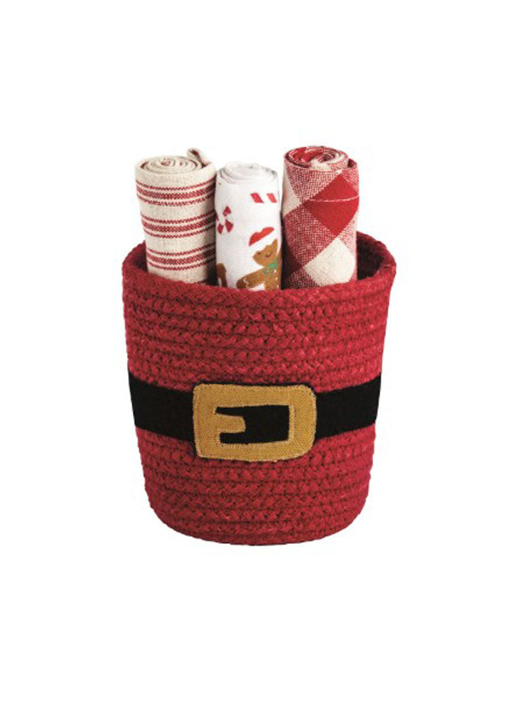 Santa Basket Towel Set by Mud Pie