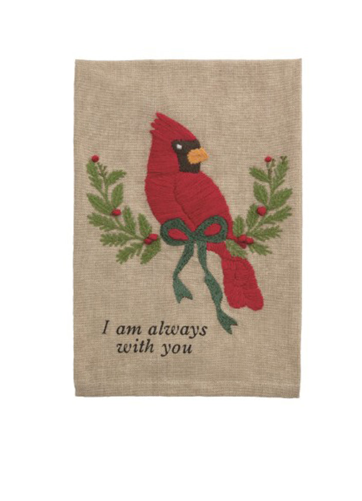 Cardinal Embroidered Towel by Mud Pie