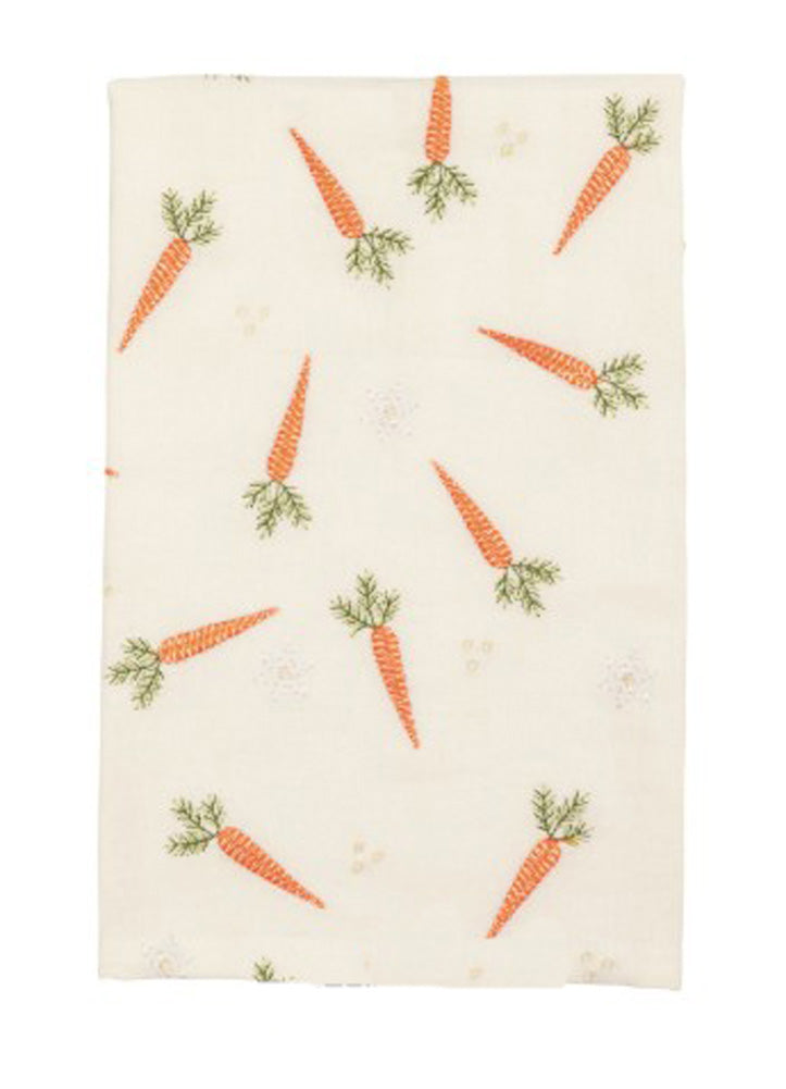 Embroidered Carrots Towel by Mud Pie