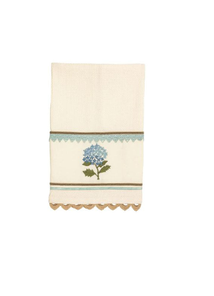 Blue Flower Embroidery Towel by Mud Pie