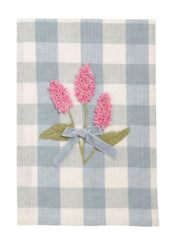 Pink Flower Embroidery Towel by Mud Pie