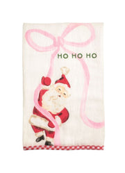 Printed Santa Bow Towel by Mud Pie