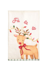 Printed Reindeer Towel by Mud Pie