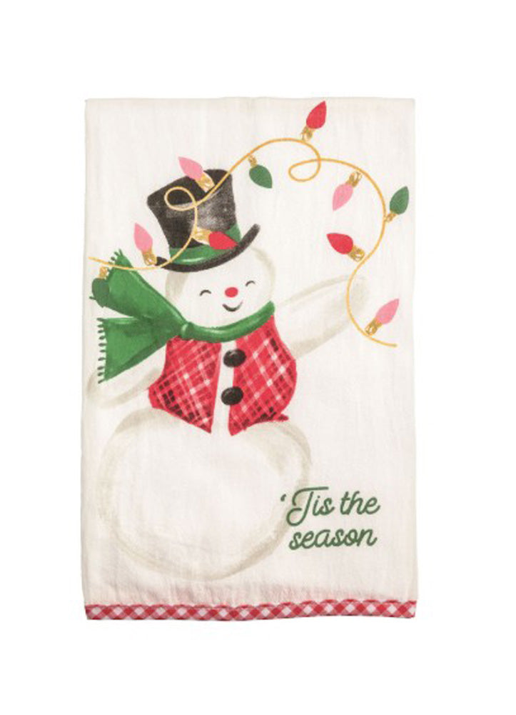 Printed Snowman Towel by Mud Pie