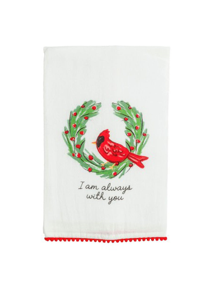 With You Cardinal Towel by Mud Pie