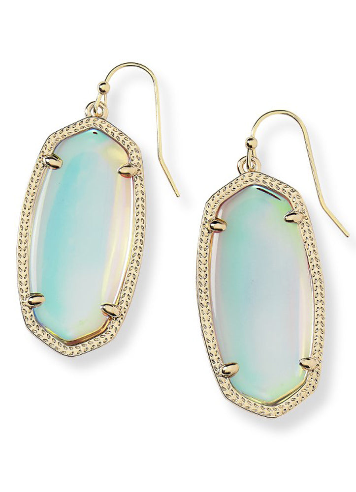Elle Earring Gold Dichroic Glass by Kendra Scott