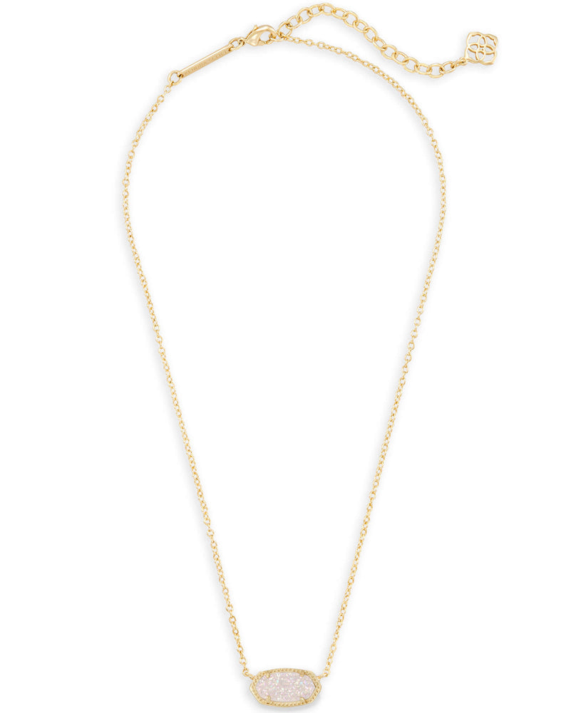 Elisa Short Pendant Necklace Gld Iridescent Druzy by Kendra Scott
