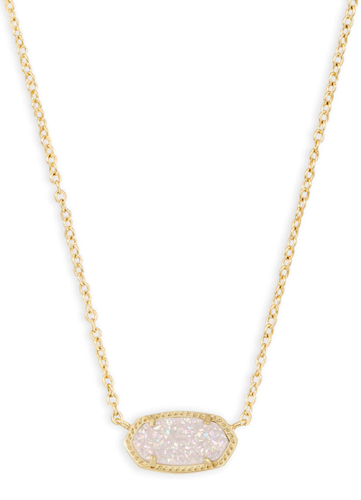 Elisa Short Pendant Necklace Gld Iridescent Druzy by Kendra Scott