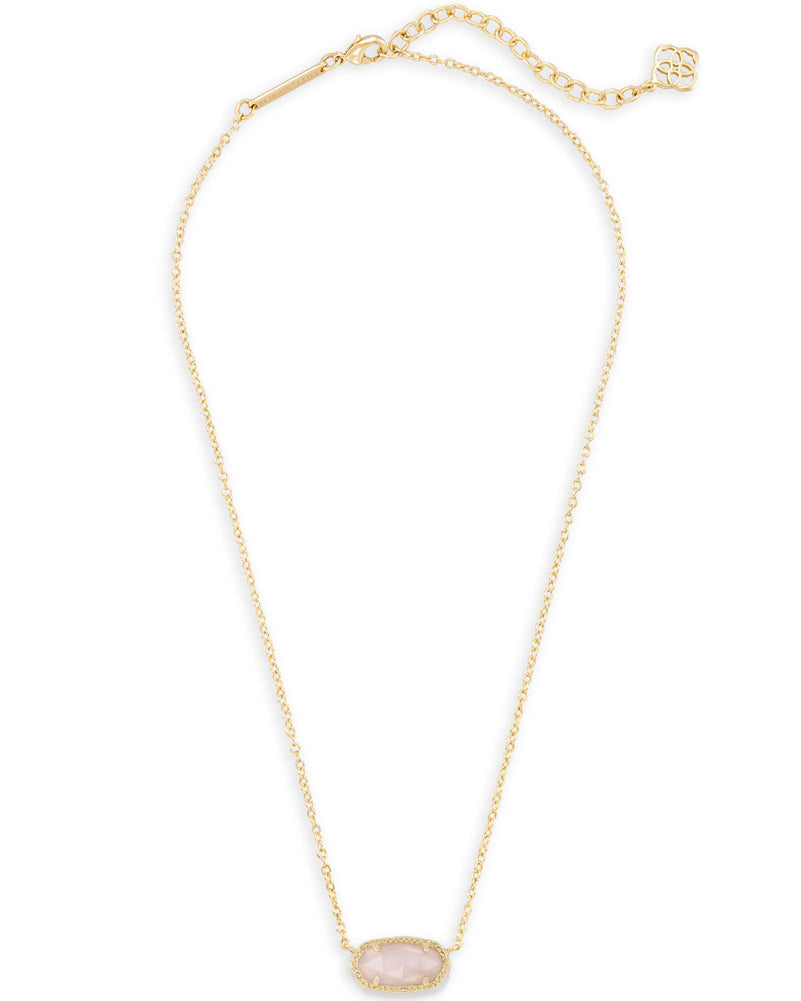 Elisa Short Pendant Necklace Gold Rose Qtz by Kendra Scott