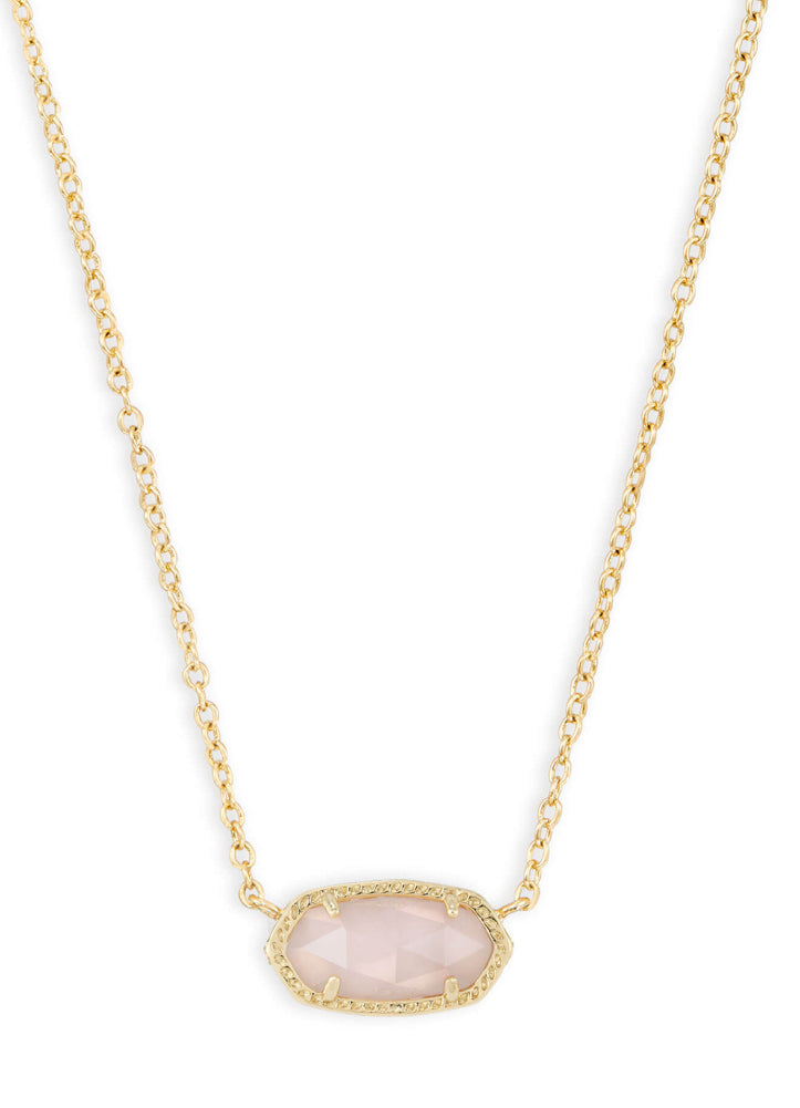 Elisa Short Pendant Necklace Gold Rose Qtz by Kendra Scott