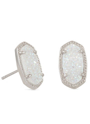Ellie Stud Earring Rhodium Irid Drusy by Kendra Scott