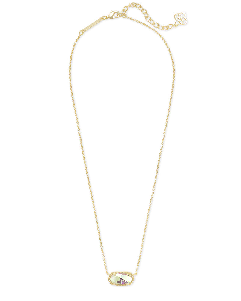 Elisa Short Pendant Necklace Gold Dichroic Glass by Kendra Scott