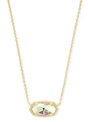 Elisa Short Pendant Necklace Gold Dichroic Glass by Kendra Scott