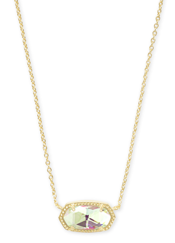 Elisa Short Pendant Necklace Gold Dichroic Glass by Kendra Scott