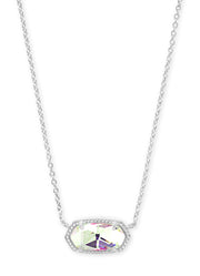 Elisa Short Pendant Necklace Rhodium Dichroic Glass by Kendra Scott