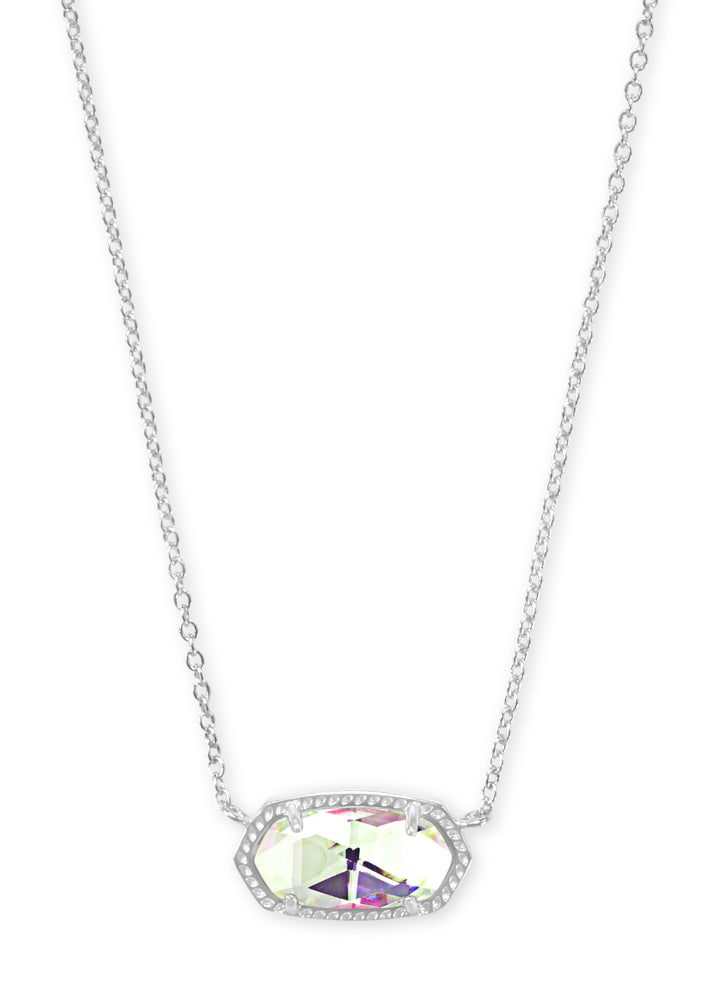 Elisa Short Pendant Necklace Rhodium Dichroic Glass by Kendra Scott