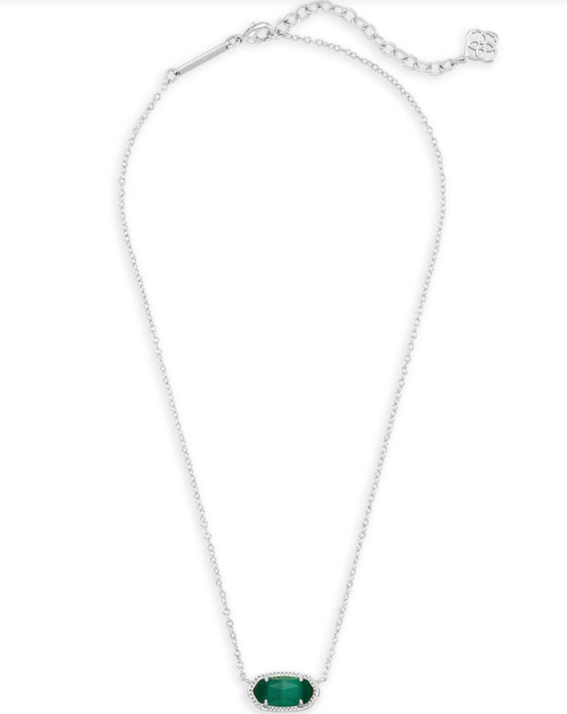 Elisa Necklace Rhod Emerald Cats Eye by Kendra Scott