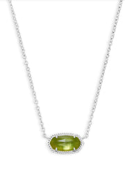 Elisa Necklace Rhod Peridot illusion by Kendra Scott