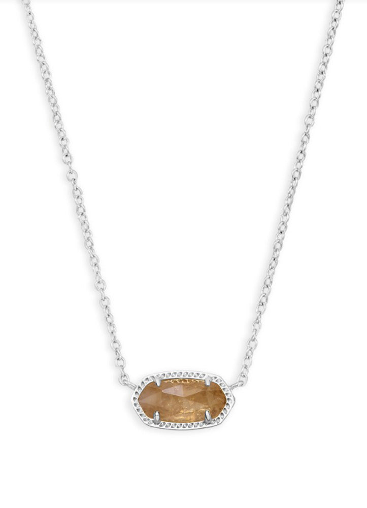 Elisa Necklace Rhod Orange Citrine Quartz Kendra Scott
