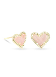 Ari Heart Stud Earring in Gold Rose by Kendra Scott