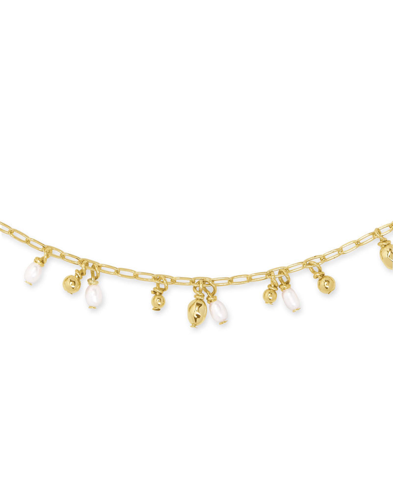 Mollie Choker Necklace Gold White Pearl by Kendra Scott