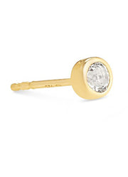Iva Single Stud Earring 18k Gold Vermeil White Topaz by Kendra Scott