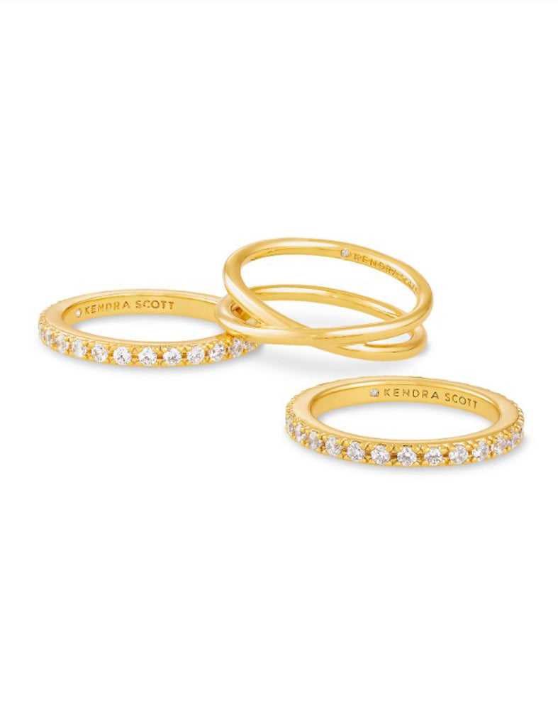 Livy Ring Set of 3 Gold Metal by Kendra Scott