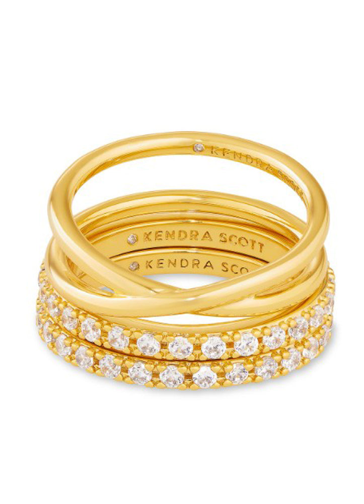 Livy Ring Set of 3 Gold Metal by Kendra Scott