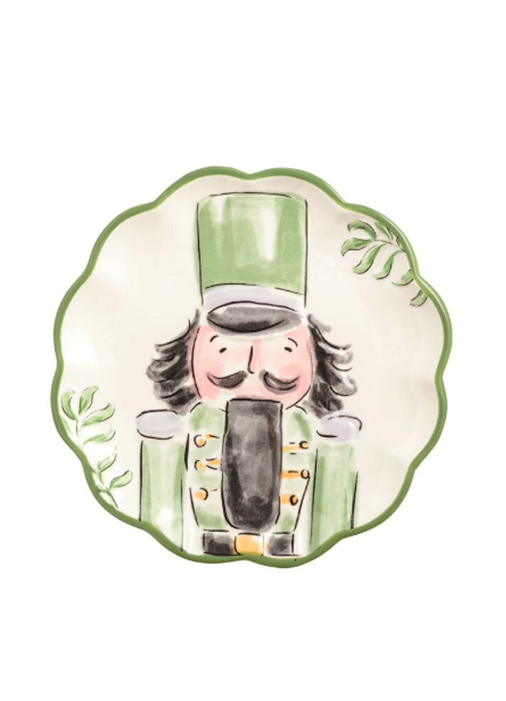 Green Nutcracker Dessert Plate by Mud Pie