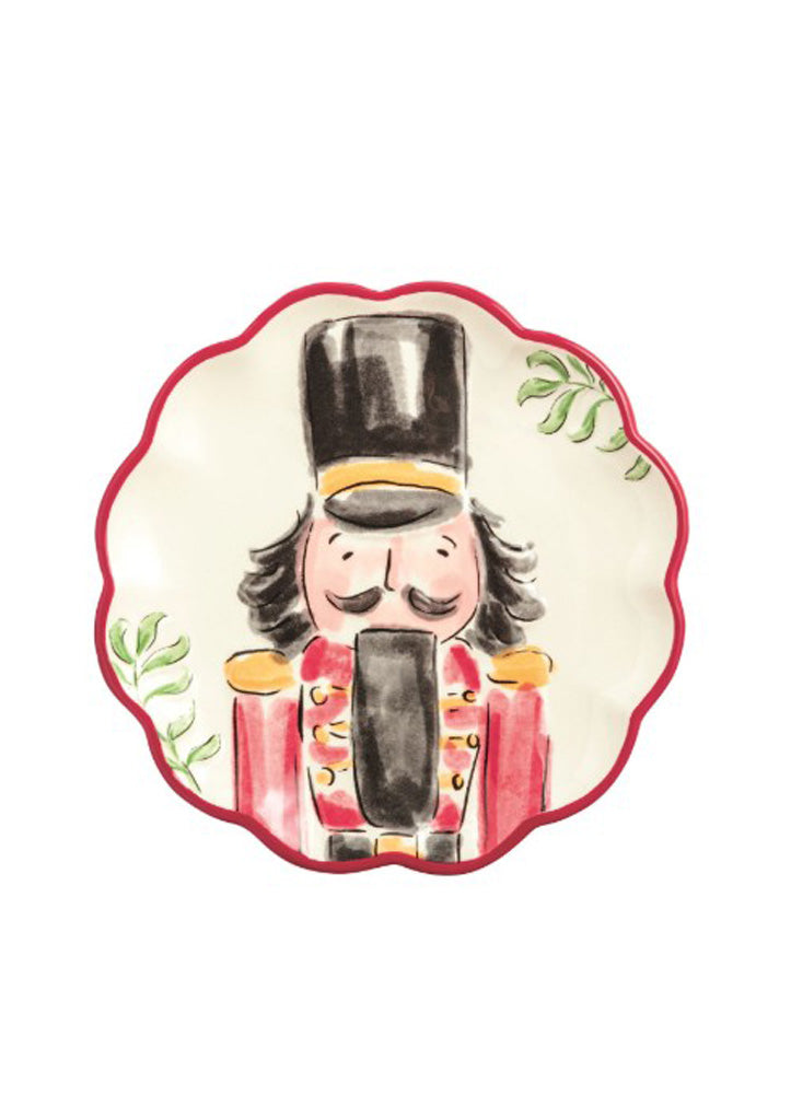 Red Nutcracker Dessert Plate by Mud Pie