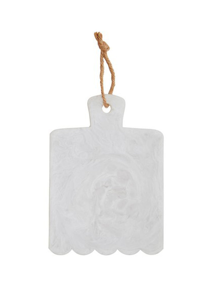 White Mini Resin Board by Mud Pie