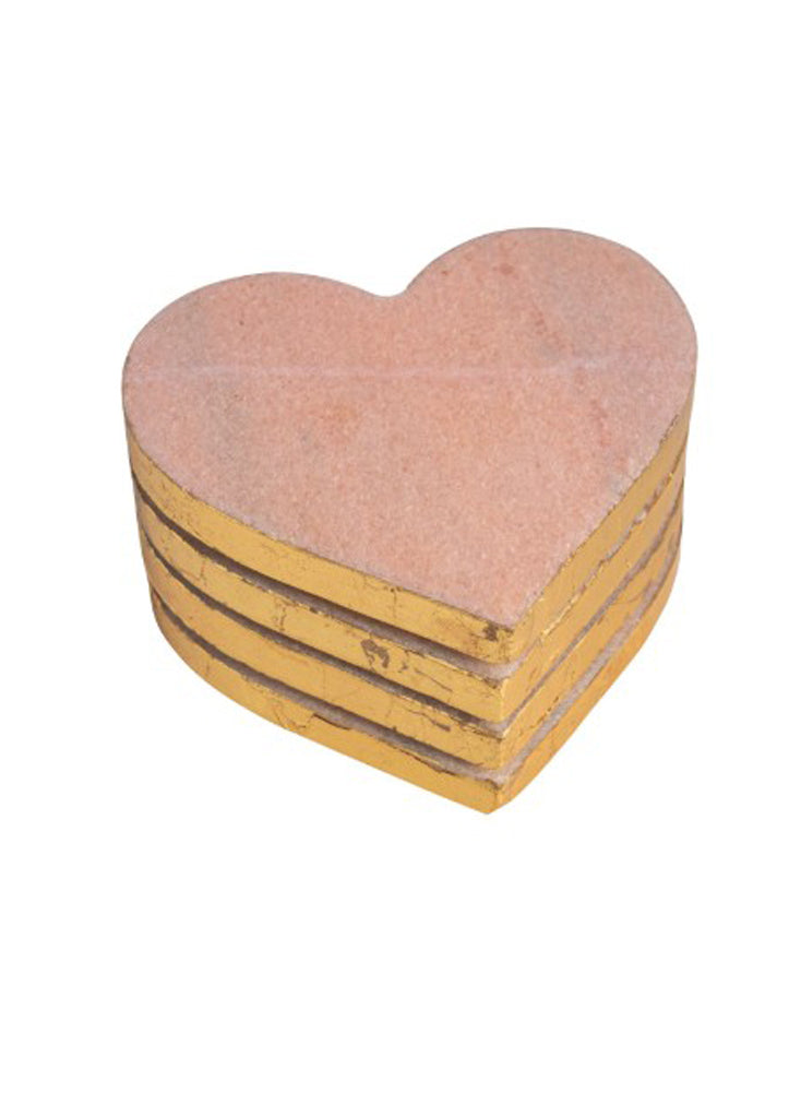 Pink Marble Heart Coaster by Mud Pie